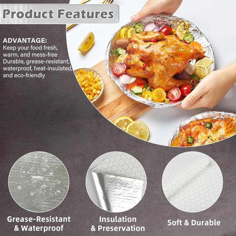 CELSOL 200 Pack Premium Insulated Foil Sandwich Wrap Sheets, 12"x12" Pre-Cut Foil Paper for Hot Dogs, Burgers, Burritos, Food Wrapping, Grease-Resistant and Waterproof, Heat & Cold Insulation for Freshness - Image 3
